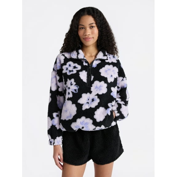 No Boundaries Plush Half-Zip Pullover, Women's