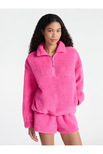 Pullover Jacket En Sherpa Blush Pink - Marque No Boundaries - Taille M - Occasion Très Bon état