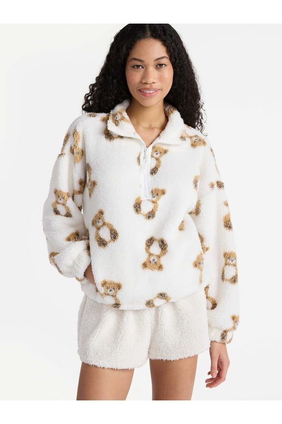 Plush Half-Zip Pullover, Women's and Plus Sizes XXS-XXL