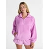 No Boundaries Plush Half-Zip Pullover, Women's and