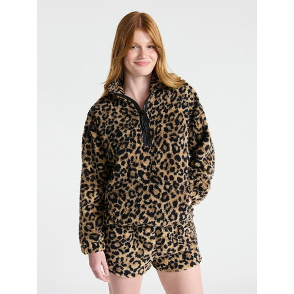 No Boundaries Plush Half-Zip Pullover, Women's and Plus