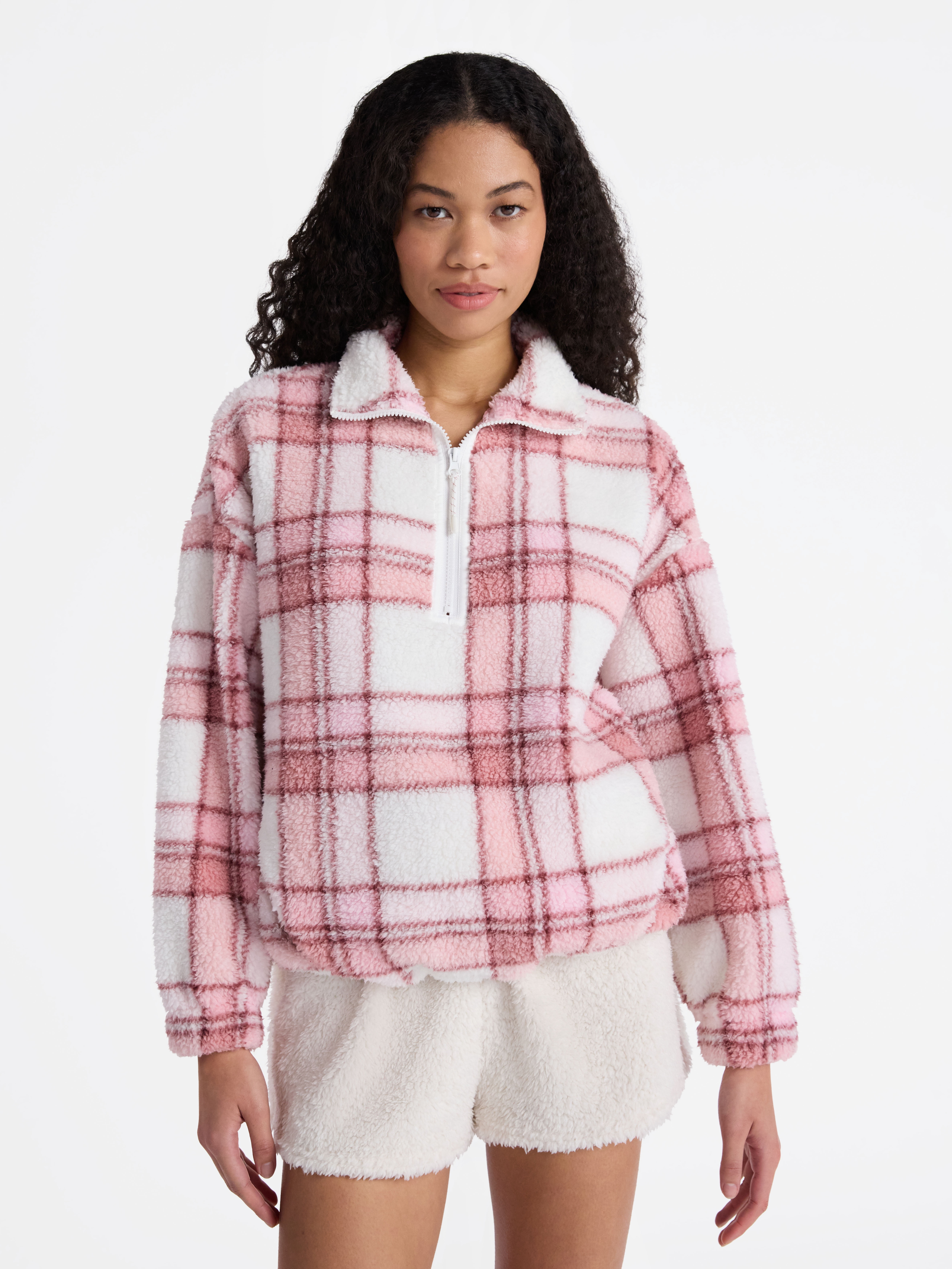 No Boundaries Plush Half-Zip Pullover, Women's and Plus