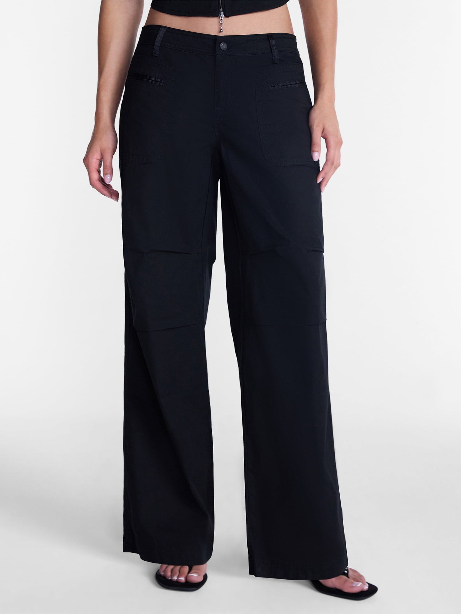 No Boundaries Poplin Cargo Pants, 31.5'' Inseam, Women's XXS-XXL