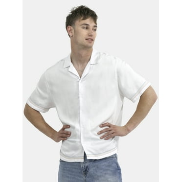 No Boundaries All Gender Pride Boxy Fit Cropped Button Front Shirt, Men's Sizes XS-5XL