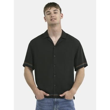 No Boundaries All Gender Pride Boxy Fit Cropped Button Front Shirt, Men's Sizes XS-5XL