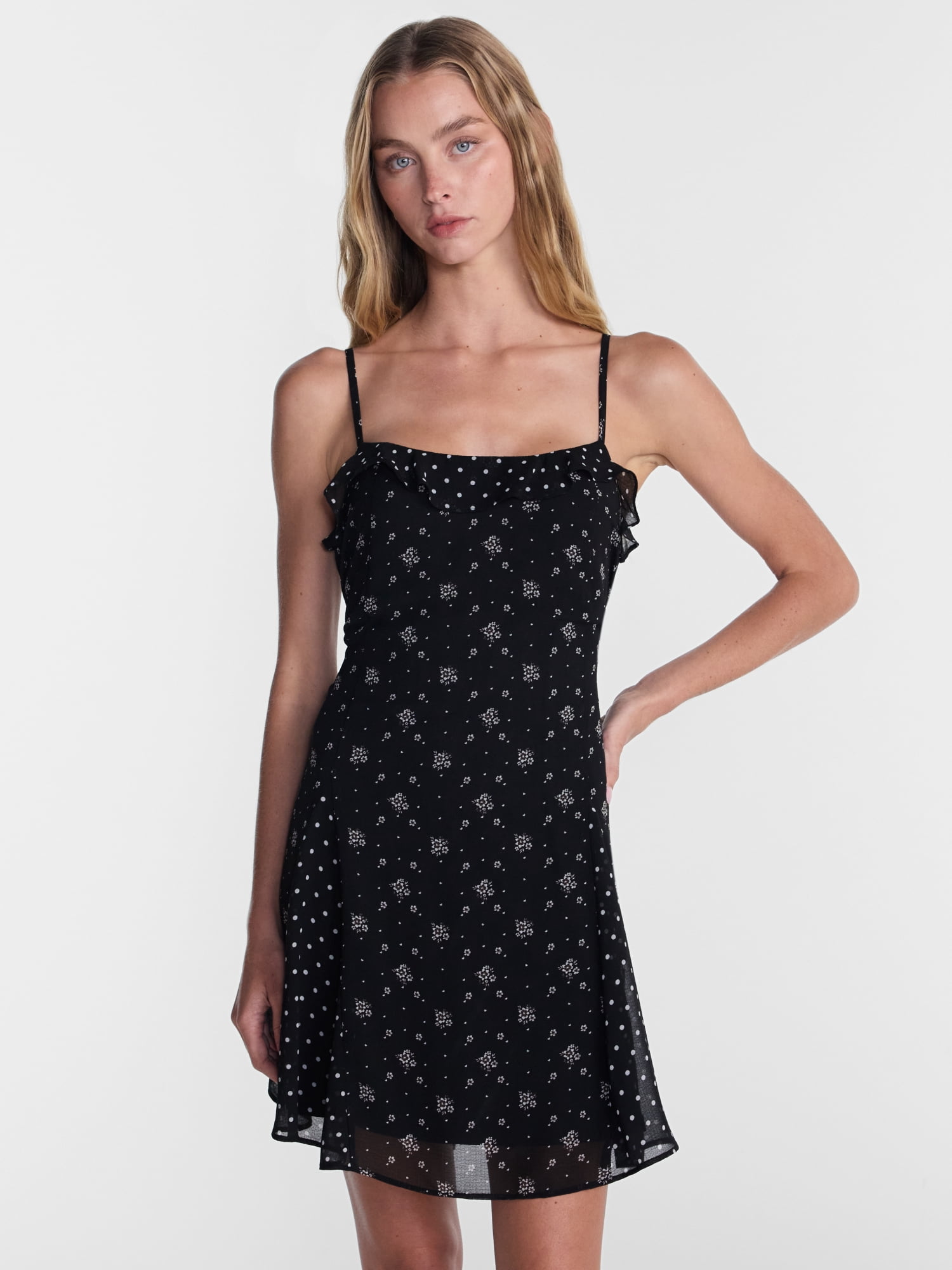 No Boundaries Printed Swing Mini Dress, Women's XXS-XXL