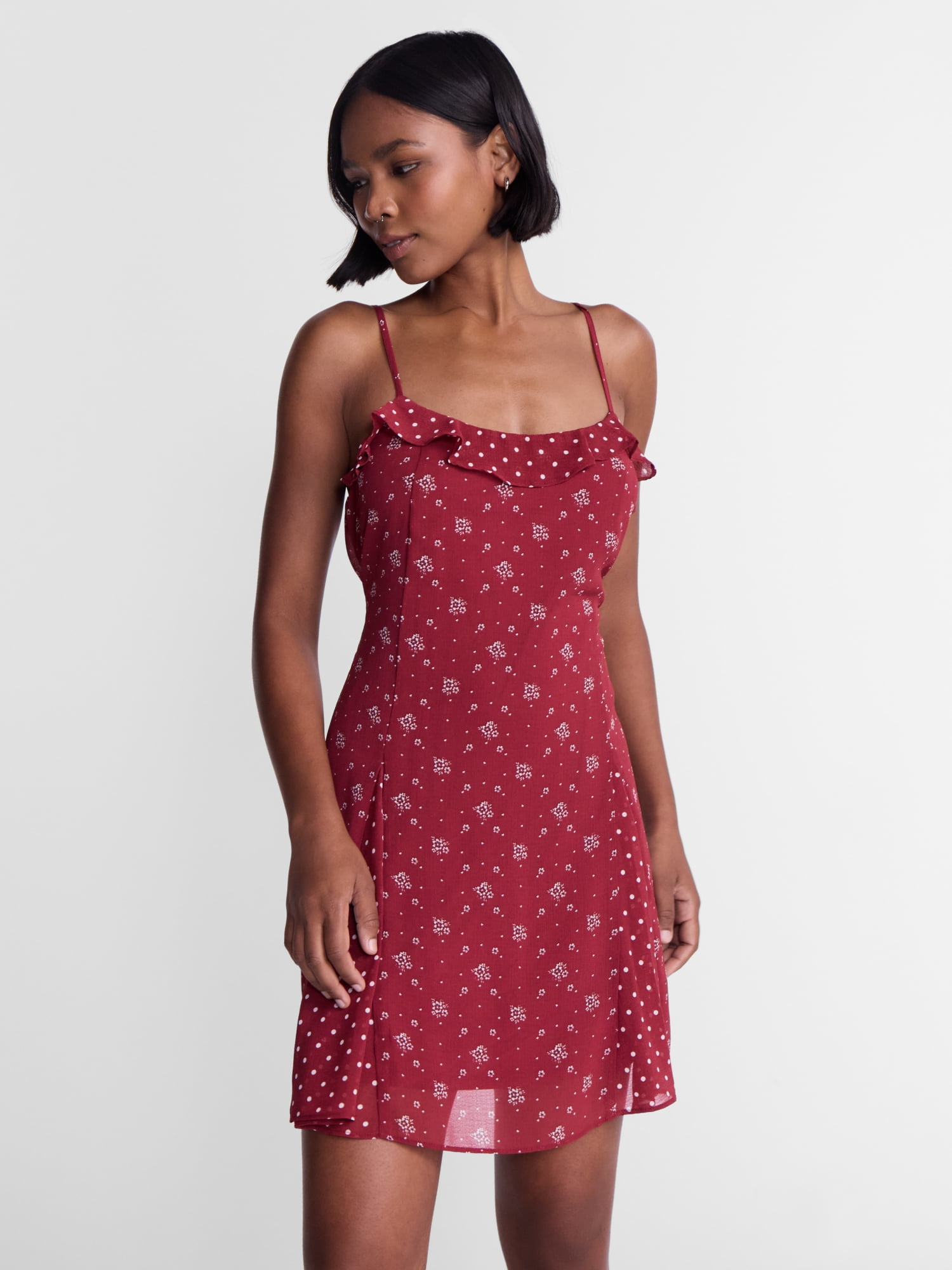 No Boundaries Printed Swing Mini Dress, Women's XXS-XXL - Walmart.com