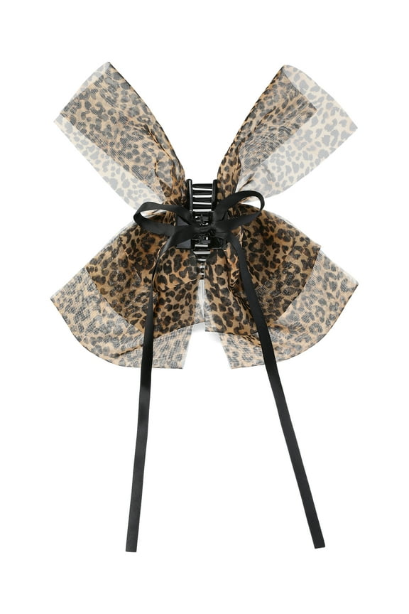 Printed Volume Claw Clip, Brown