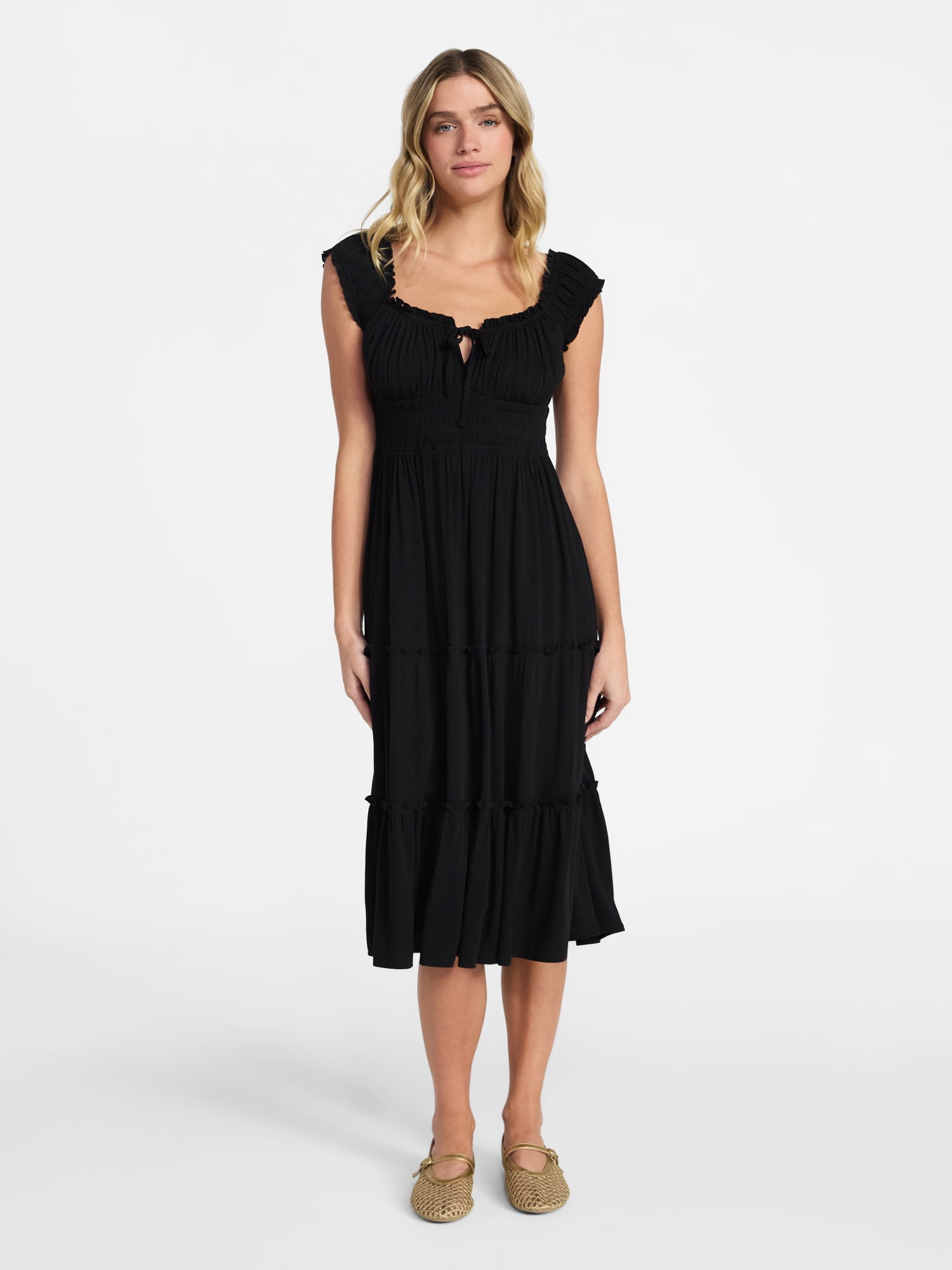 No Boundaries Puff Sleeve Midi Dress, Women’s XXS-XXL