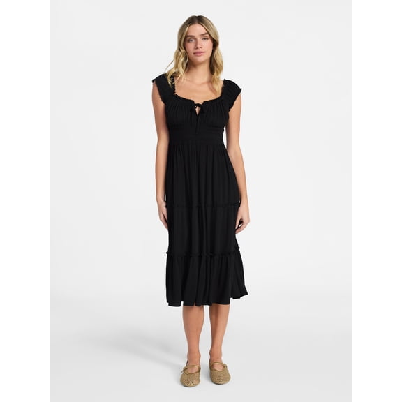 No Boundaries Puff Sleeve Midi Dress, Women’s XXS-XXL