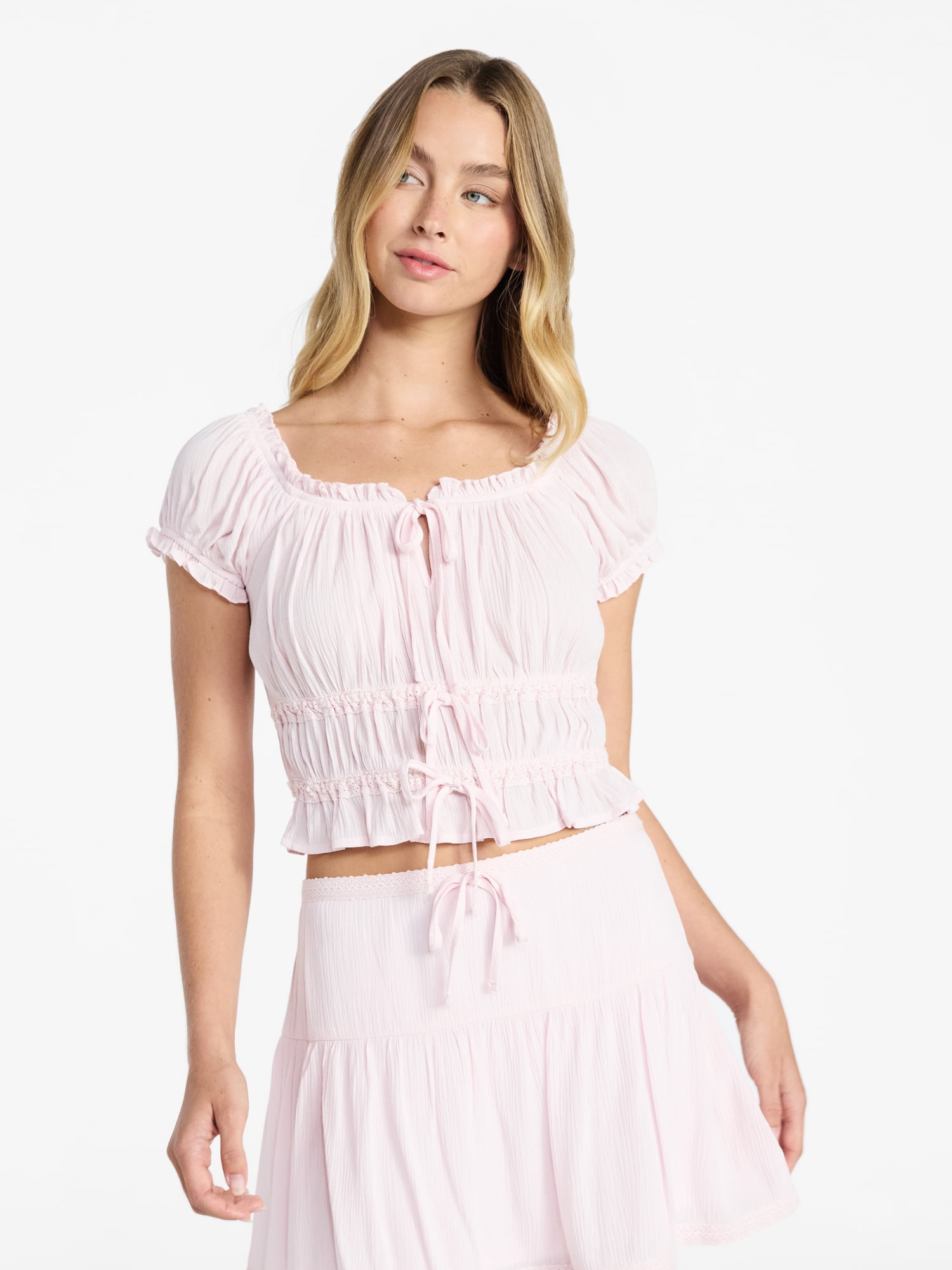 Puff Sleeve Peplum Top, Women's XXS-XXL