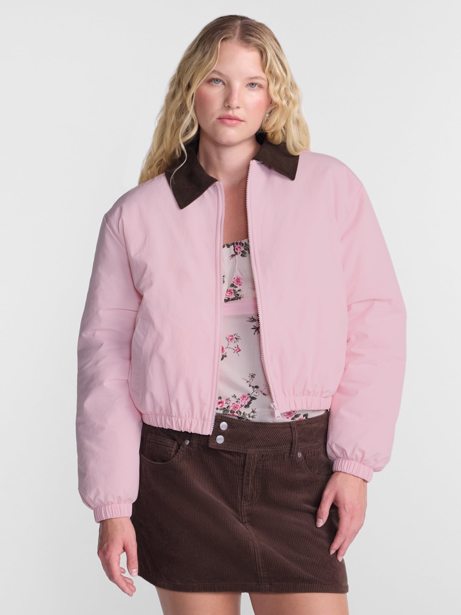 No Boundaries Puffer Barn Jacket, Women's and Women's Plus XXS-4X