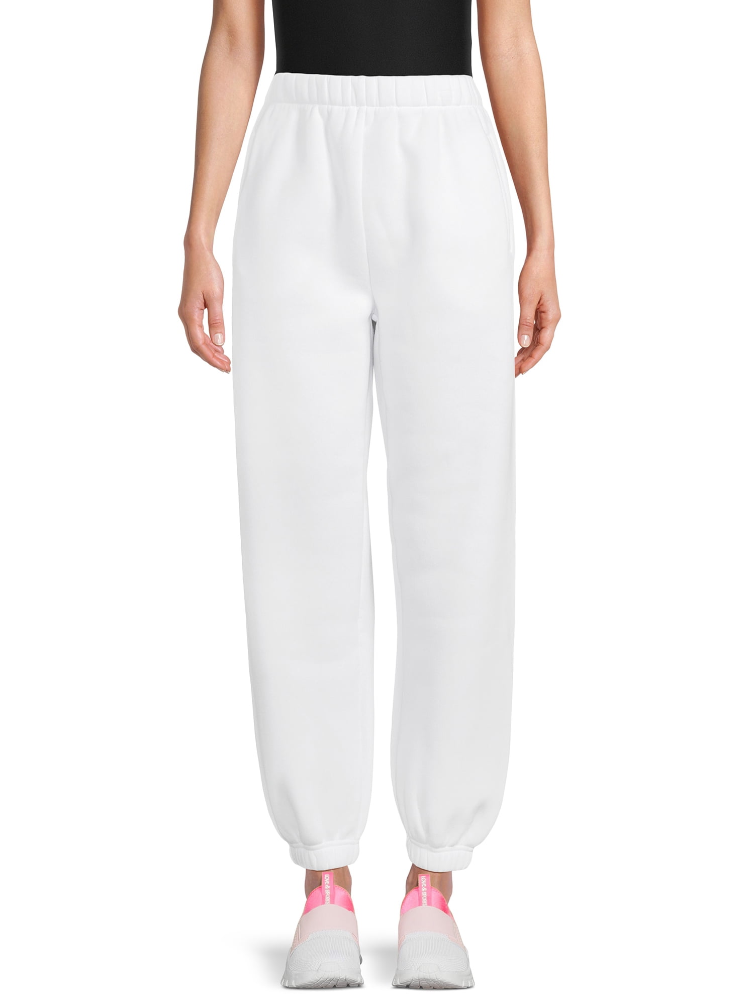 No Boundaries Pull On Fleece Joggers, 28" Inseam, Wlomen's and Women's Plus