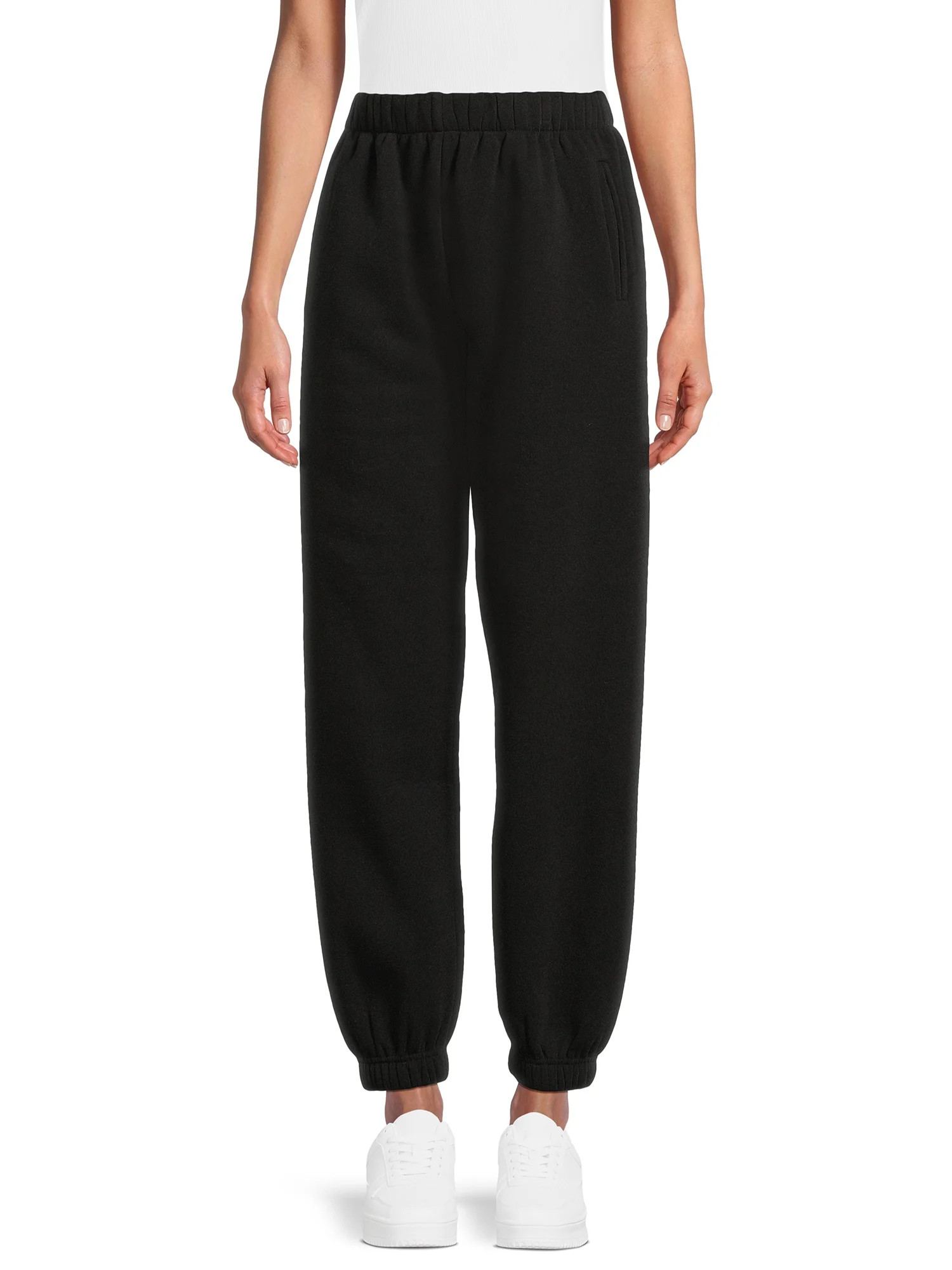 No Boundaries Pull On Fleece Joggers, 28" Inseam, Wlomen's and Women's Plus