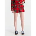 thumbnail image 1 of No Boundaries Pull-On Printed Plush Shorts, 2'' Inseam, Women's, 1 of 5