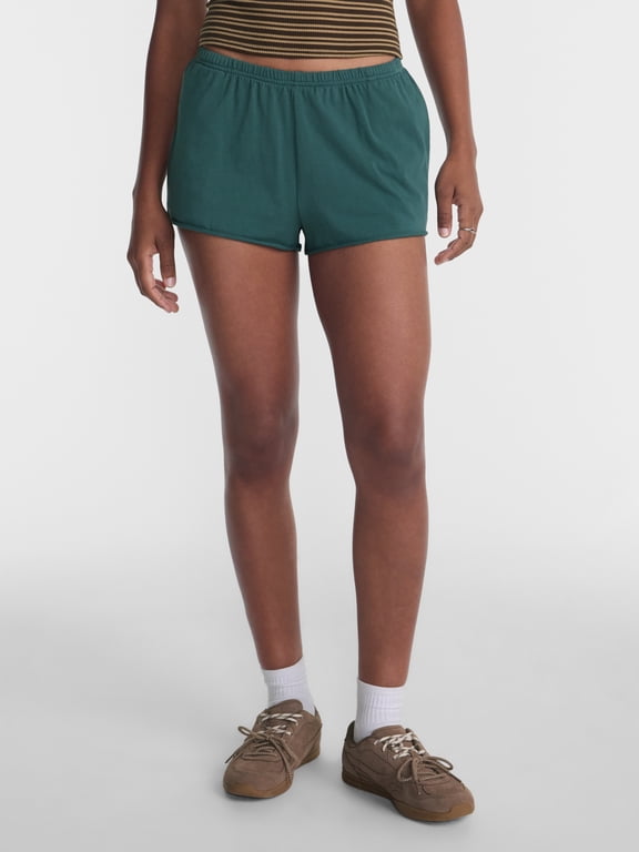 Raw Hem Cotton Jersey Shorts, 1.75'' Inseam, Women's XXS-XXL