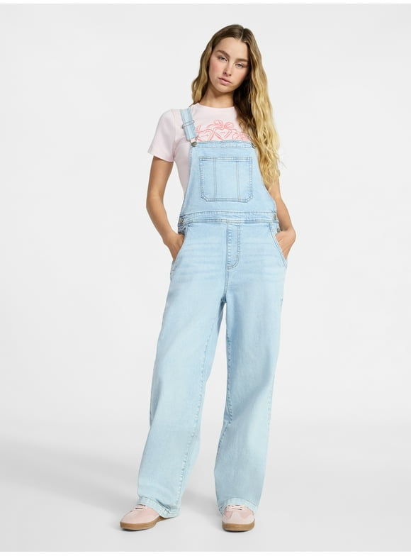 Baggy Denim Overalls, Women's