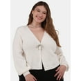 thumbnail image 1 of No Boundaries Rhinestone Bow Cardigan, Women's, 1 of 6