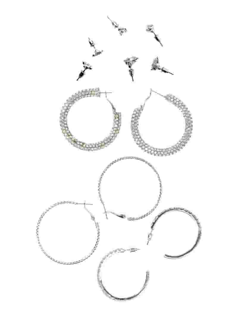 Star Stud Earring Set with Steel Posts and Rhinestone Center Pack of 6 Pair Star Stud Earring Set with Steel Posts and Rhinestone Center Pack of 6 Pair