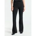 thumbnail image 1 of No Boundaries Faux Rhinestone Studded Ribbed Flare Pants, 31'' Inseam, Women's, 1 of 5