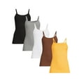 thumbnail image 1 of No Boundaries Ribbed Cami Top, 5-Pack, Women's XXS-XXL, 1 of 5