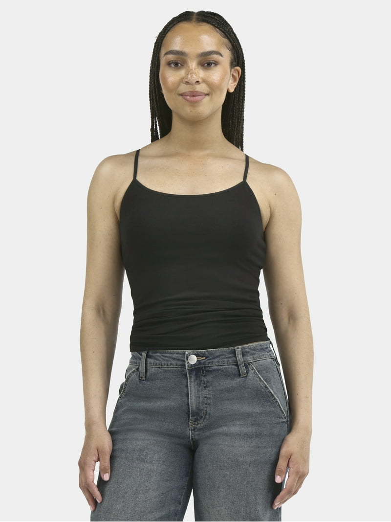 No Boundaries Women's Ribbed Cami Top or 5-Pack Sleeveless Scoop