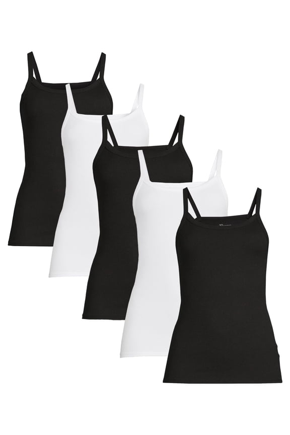 Ribbed Cami Top, 5-Pack, Women's XXS-XXL