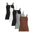 thumbnail image 1 of No Boundaries Ribbed Cami Top, 5-Pack, Women's XXS-XXL, 1 of 5