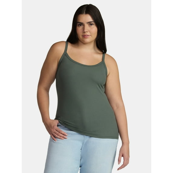 No Boundaries Ribbed Cami Top, 1 or 5-Pack, Women's