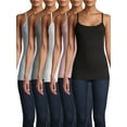 thumbnail image 1 of No Boundaries Ribbed Cami Top, 5-Pack, Women's XXS-XXL, 1 of 9