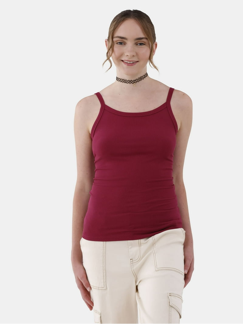 No Boundaries Rib Cami Top - Soft Stretchy Fabric - Walmart.com