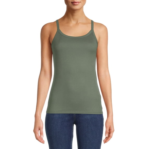 No Boundaries Ribbed Cami Top, 1 or 5-Pack, Women's