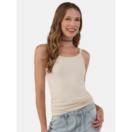 KBZDBZC Tank Tops for Women Slim Female Low Cut Square Neck