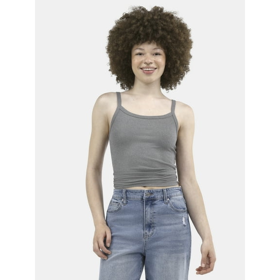 No Boundaries Ribbed Cami Top, 1 Pack, Women's