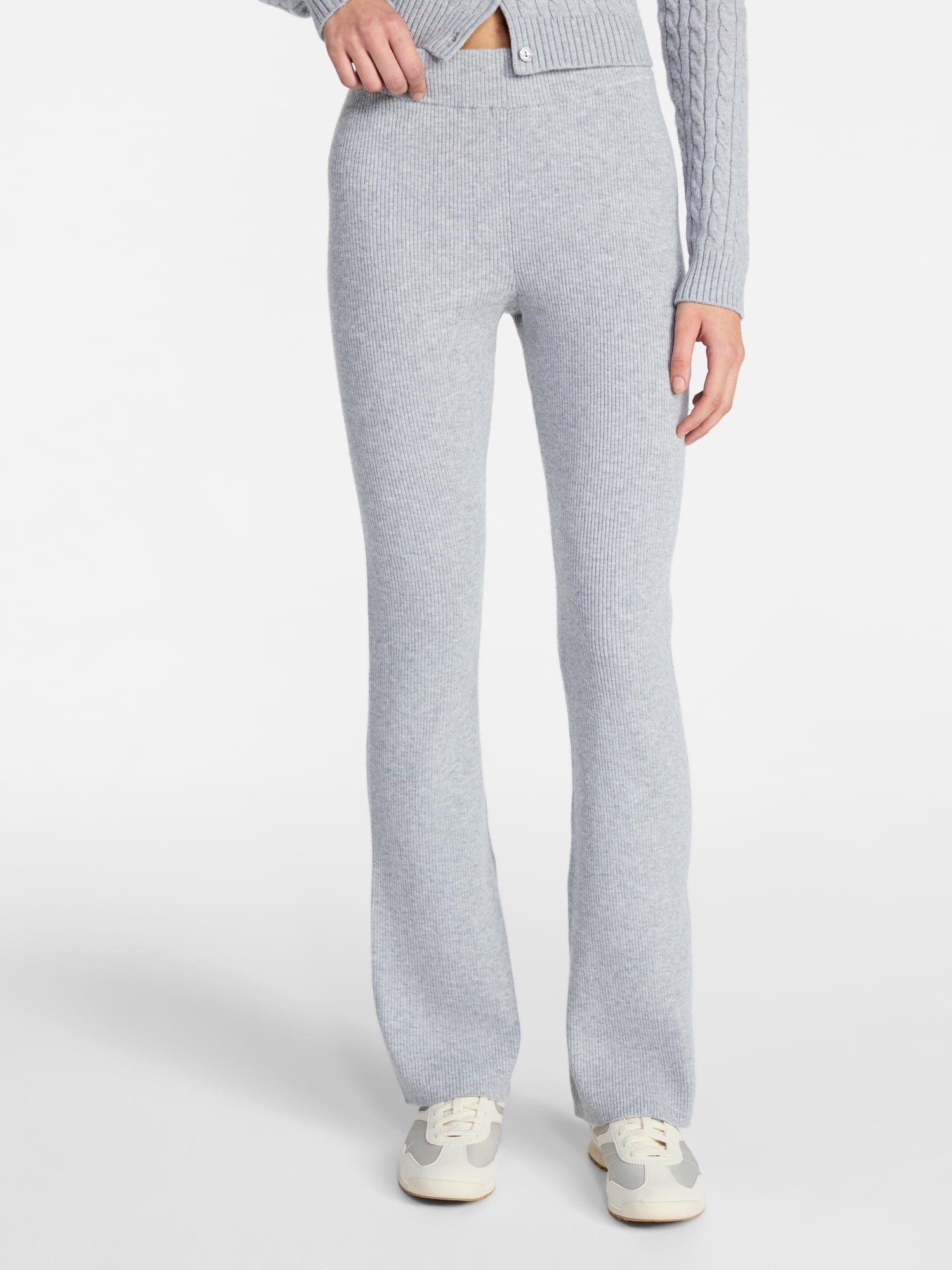 No Boundaries Ribbed Flare Pants, 30.5'' Inseam, Women's XXS-XXL