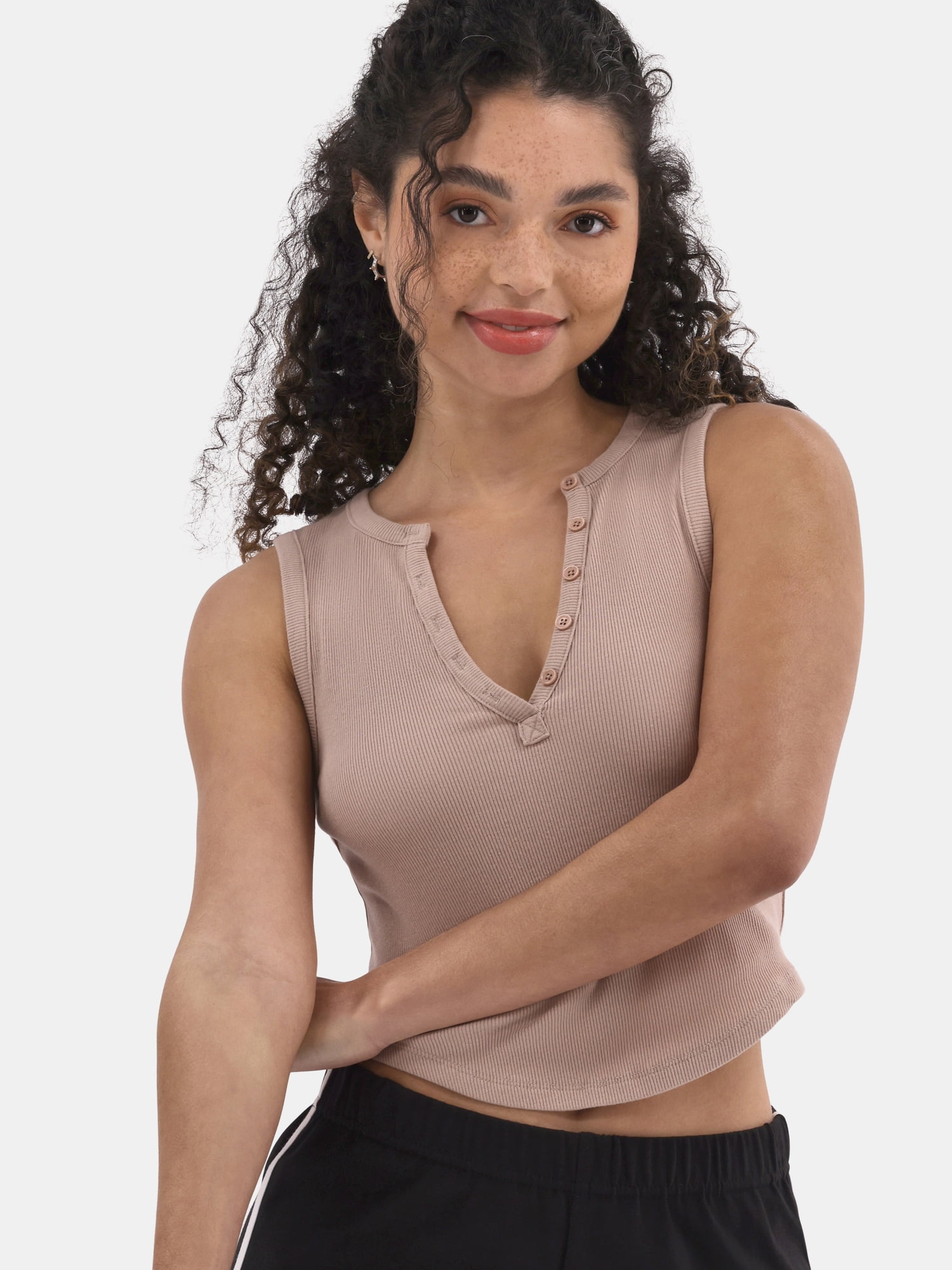 Rib Henley Tank, Women's