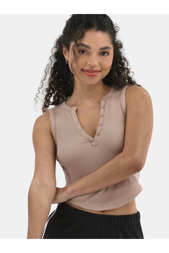 Rib Henley Tank, Women's