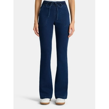 No Boundaries Ribbed Waist Bootcut Pants, 31.5'' Inseam, Women's