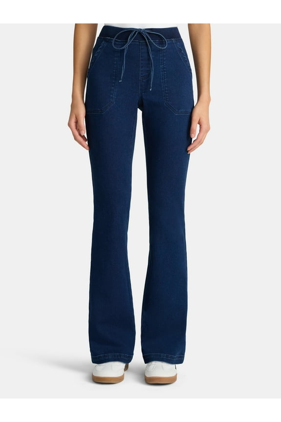 Ribbed Waist Bootcut Pants, 31.5'' Inseam, Women's