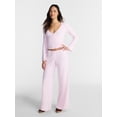 thumbnail image 1 of No Boundaries Ribbed Ballet Top and Flare Pants Set, 2 Piece, Women's XXS-XXL, 1 of 4