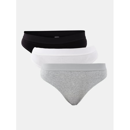 No Boundaries Women's Ribbed Bikini Panties 3-Pack, Sizes XS-3XL