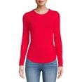 thumbnail image 1 of No Boundaries Ribbed Crewneck Long Sleeve T-Shirt (Women's), 1 of 5