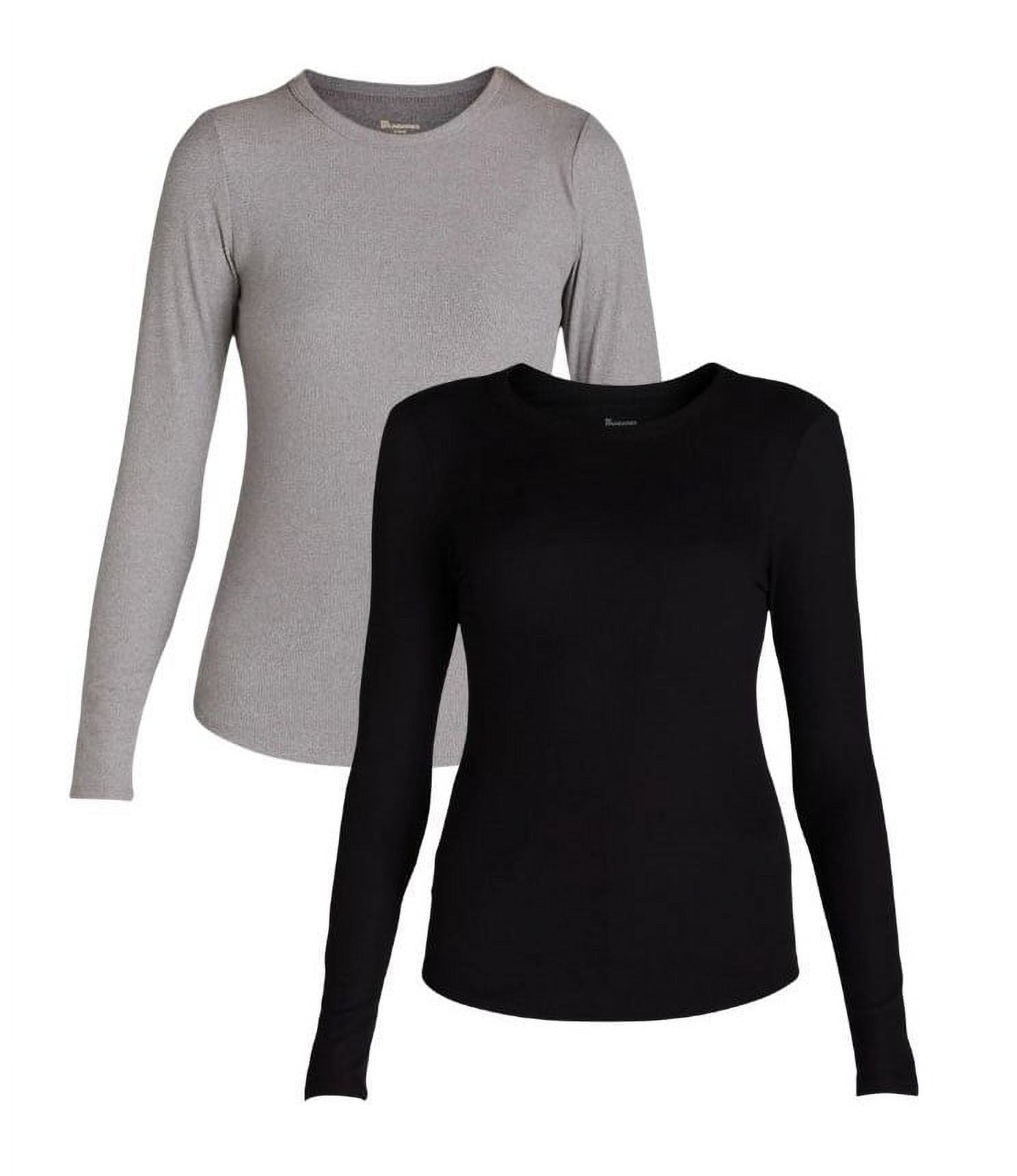No Boundaries Ribbed Crewneck Tee with Long Sleeves, 1 or 2 No Boundaries Ribbed Crewneck Tee with Long Sleeves, 1 or 2