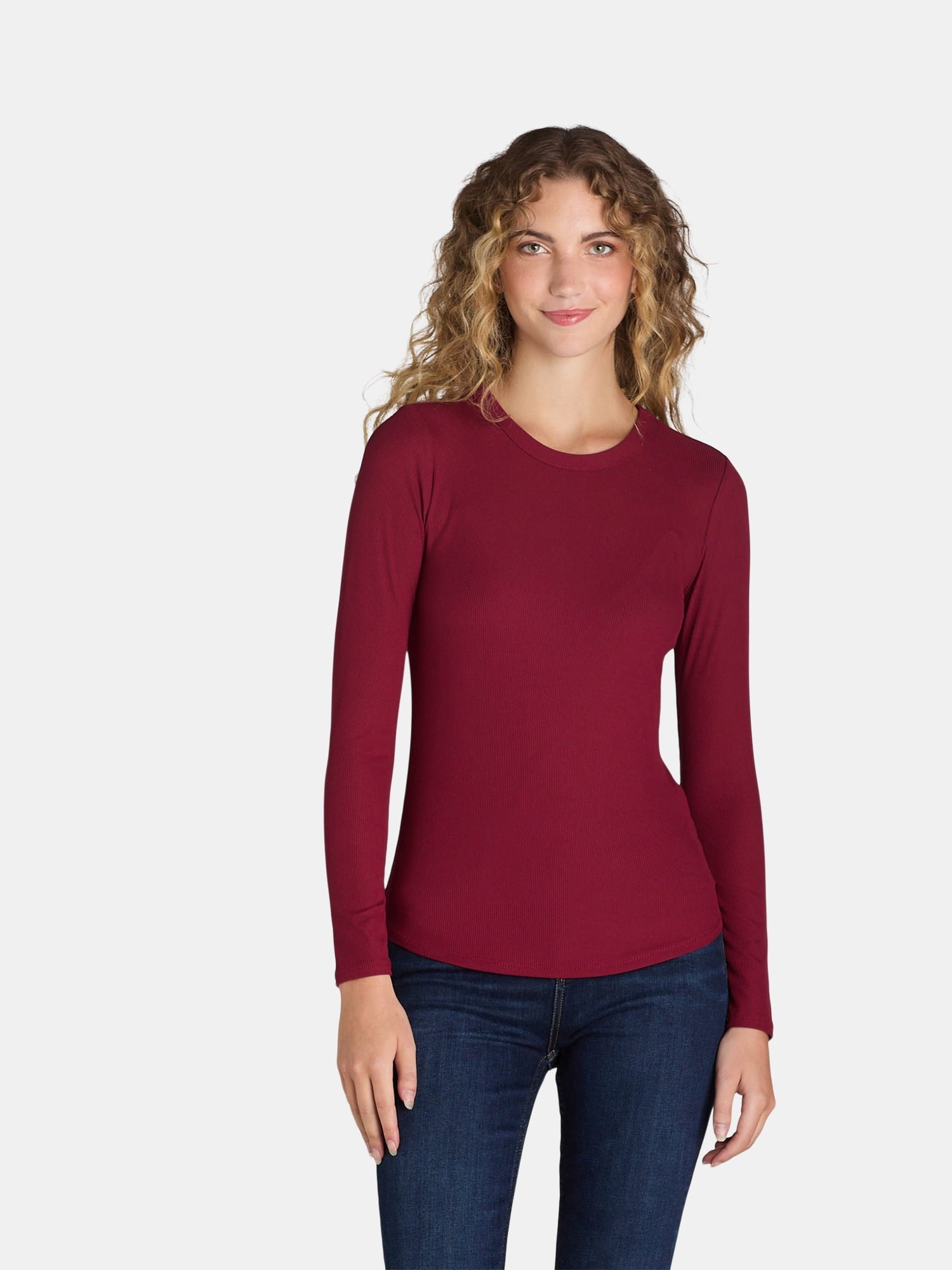 Womens Ribbed U-Neck Tee 3-Pack