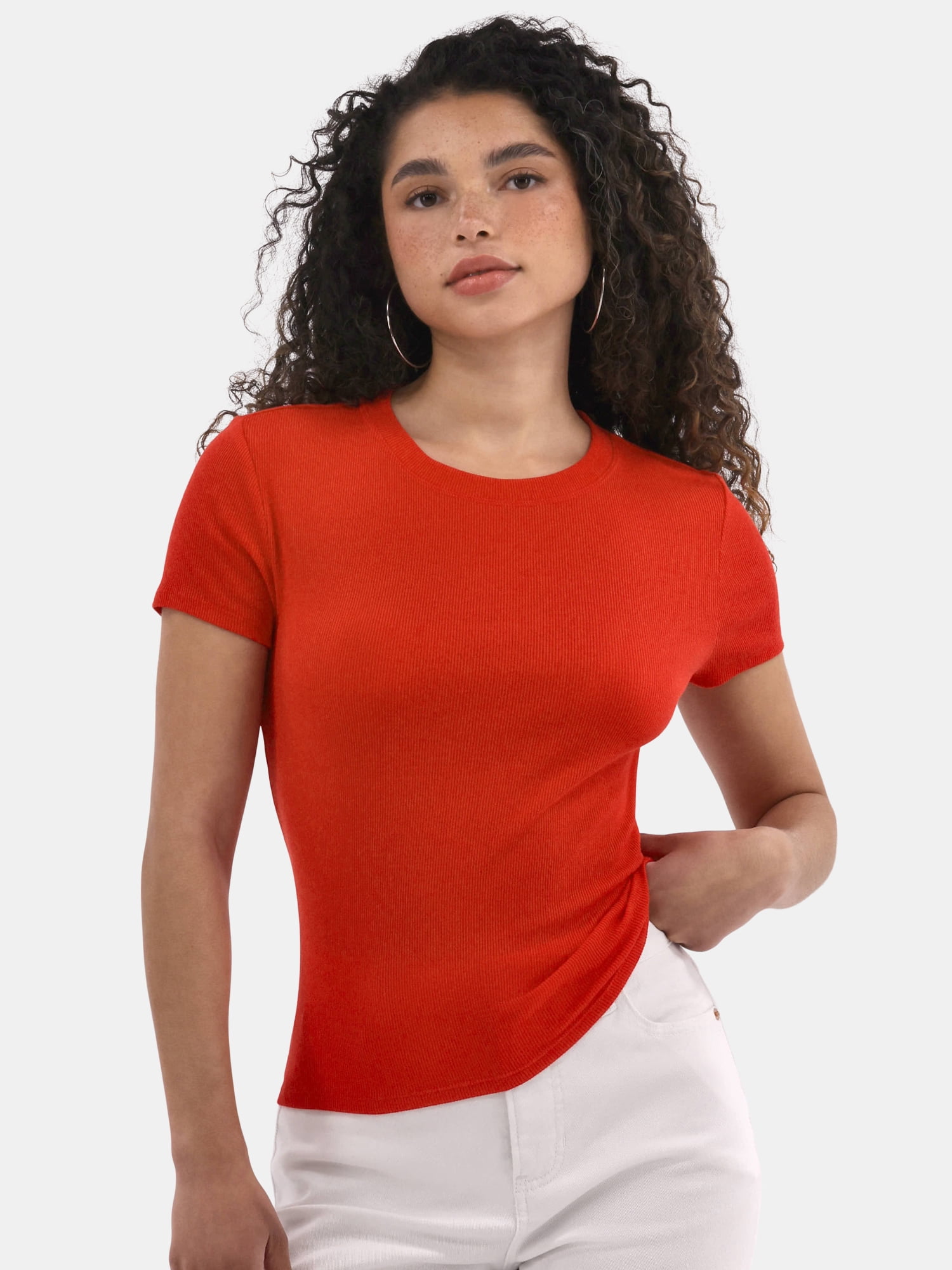 Womens Ribbed U-Neck Tee 3-Pack main image 0