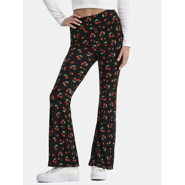No Boundaries Ribbed Flare Pants with Lettuce-Edge Hem, 32” Inseam, Women’s