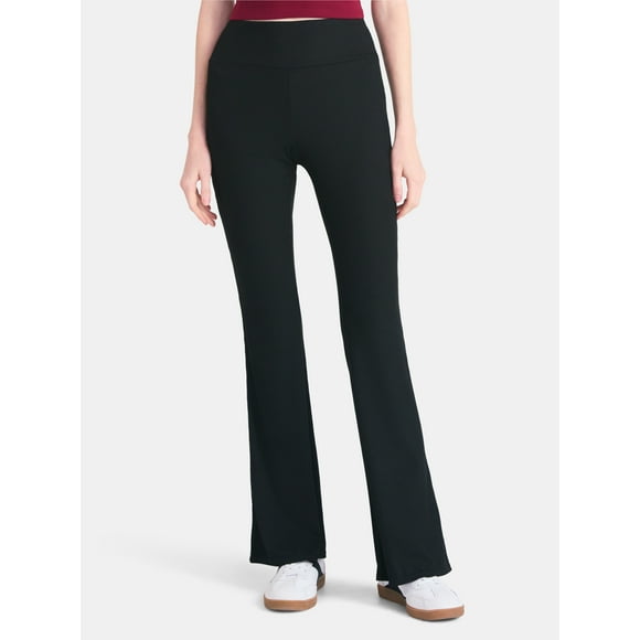 No Boundaries Ribbed Flare Pants, Women's XS-XXL