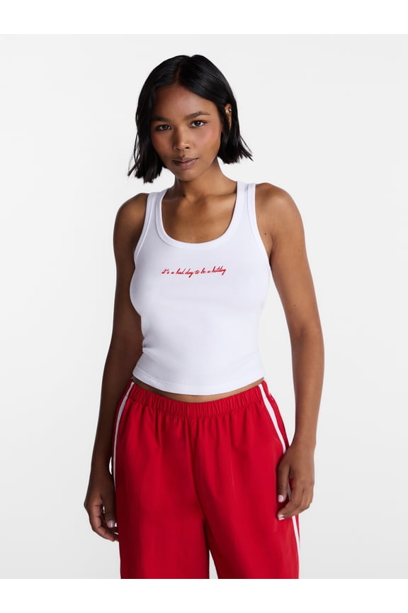 Ribbed Graphic Game-Day Tank Top, Women's and Women's Plus Sizes XXS-4X