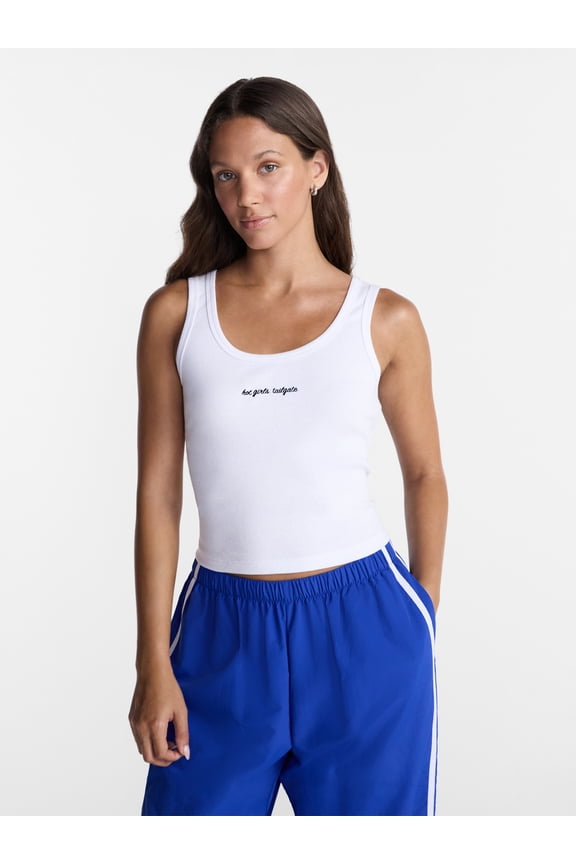 Ribbed Graphic Game-Day Tank Top, Women's and Women's Plus Sizes XXS-4X