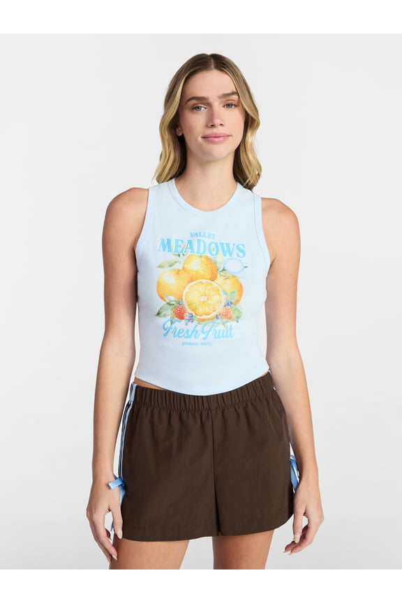 Cotton Ribbed Graphic Tank Top, Women's XXS-XXL